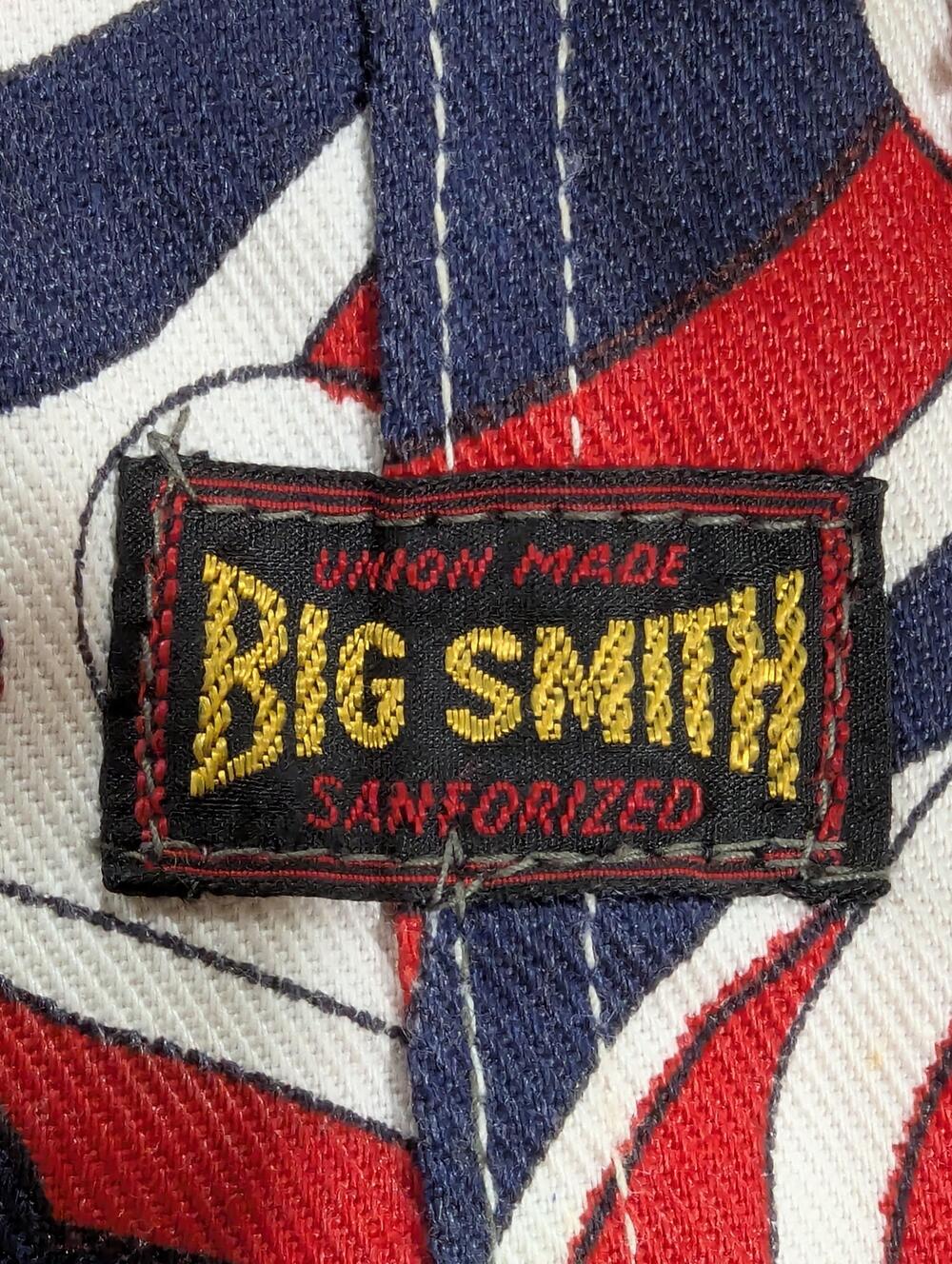 Vintage Big Smith Overalls Womens 32x29 Multicolor Denim Hippie Retro Geometric - Picture 7 of 10